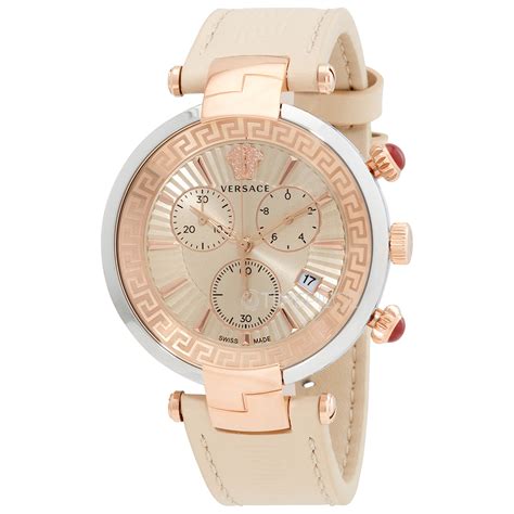 Versace Revive Chronograph Quartz Ivory Dial Ladies Watch 